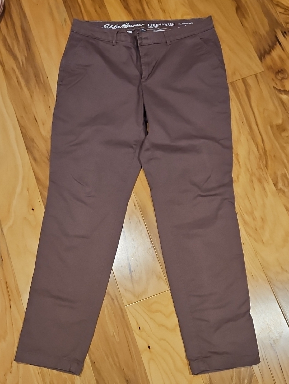 Eddie Bauer LegendWash Boyfriend Fit Slim Leg Cotton Stretch Women's Pants Sz 12